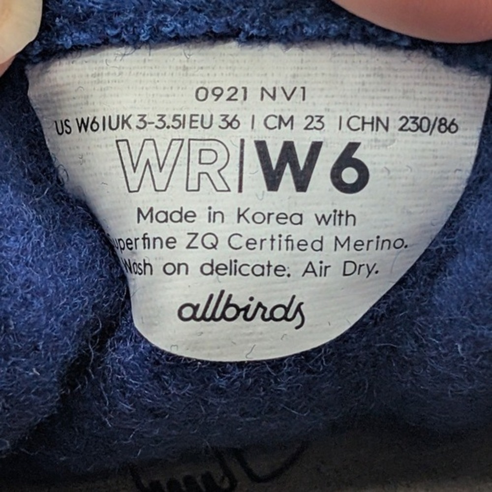 Allbirds‎ Wool Runners Blueberry Cream Blue W6 Womens Sneakers Shoes - Picture 9 of 10